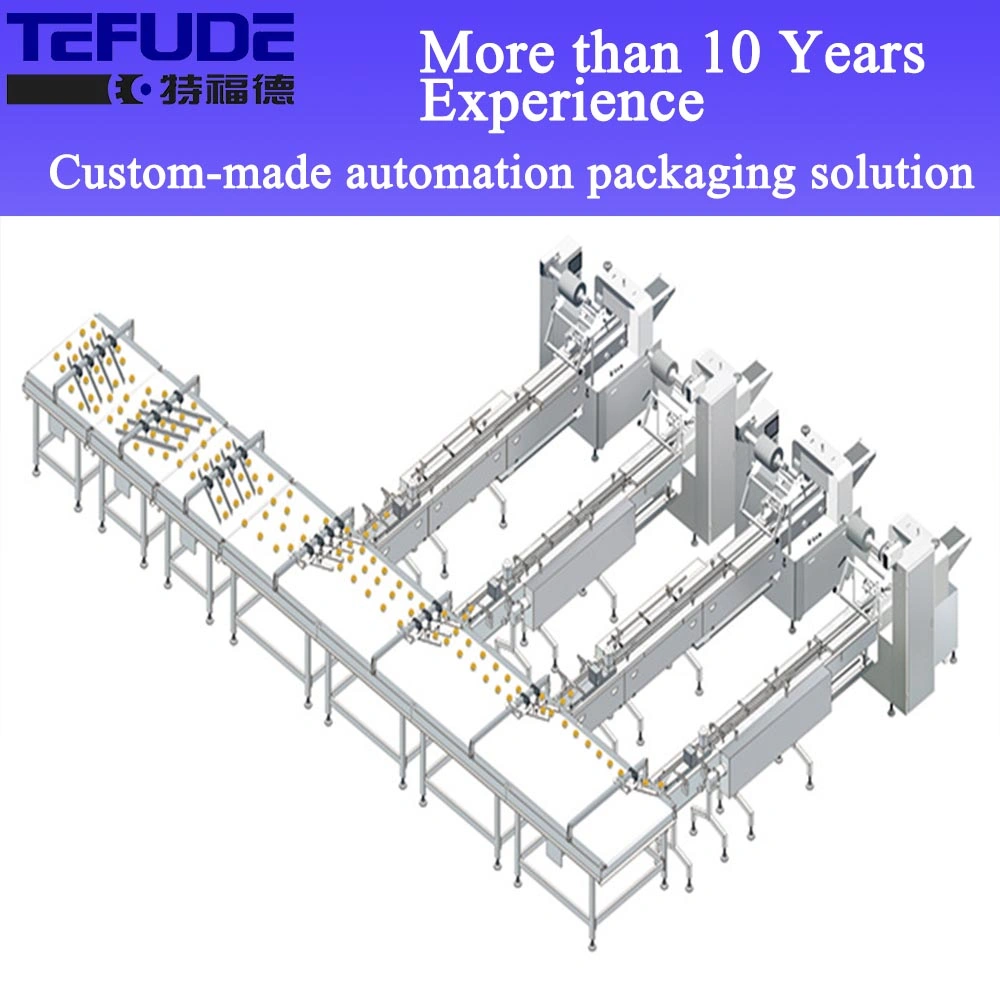 Fully Automatic Food Packaging Production Line for Wafer Biscuits Cereal Bar Wrapping Machine Cookies Feeding Flow Packaging Line