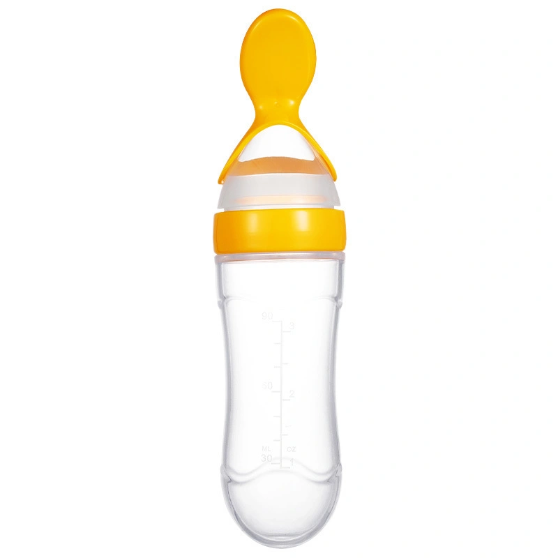 Hot Sale New Born Baby Feeding Bottle Feeder Approved Food Grade Safety Customized Color Infant Drinking Paste Bottle